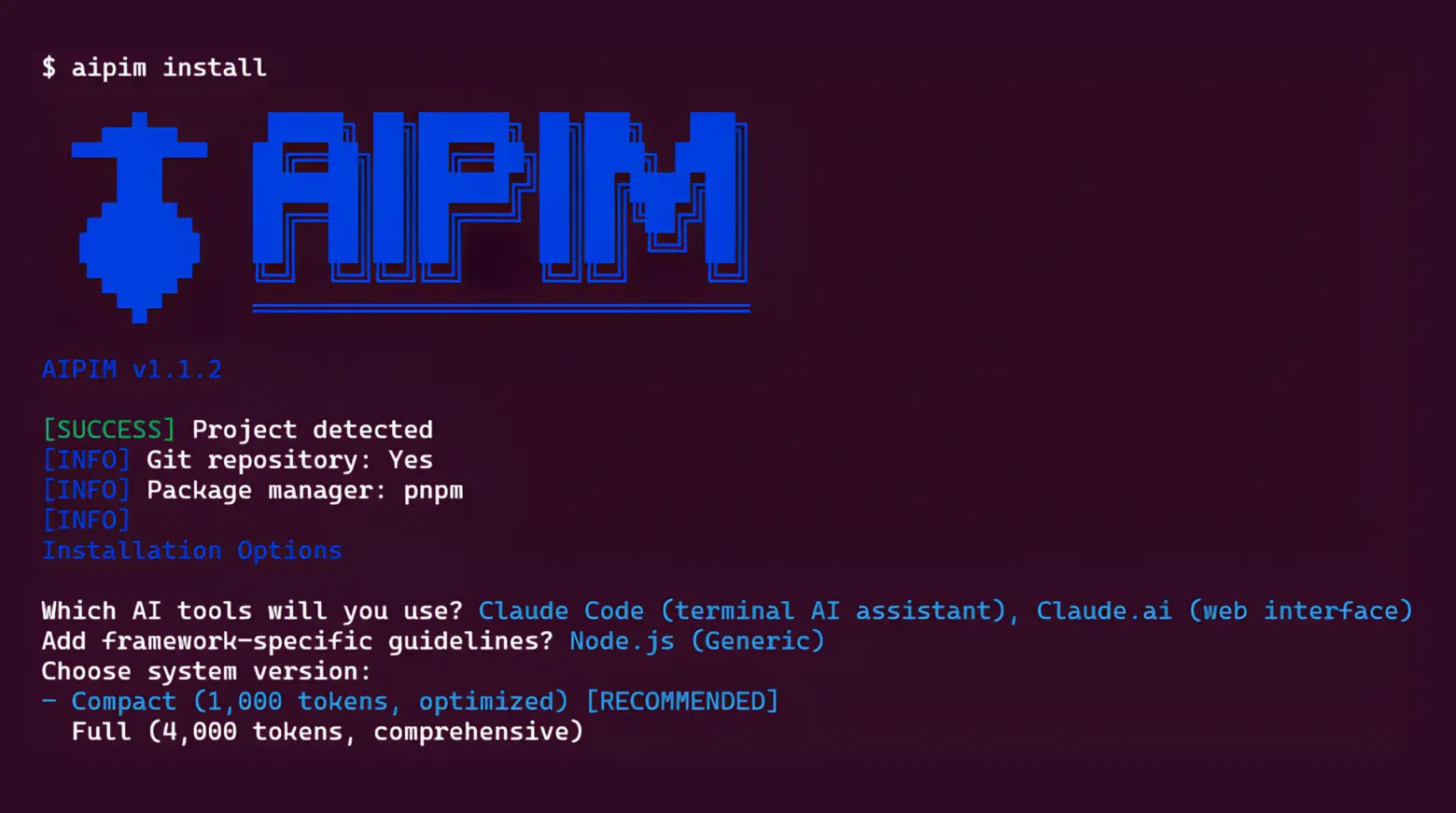 Instalando o AIPIM no seu projeto
